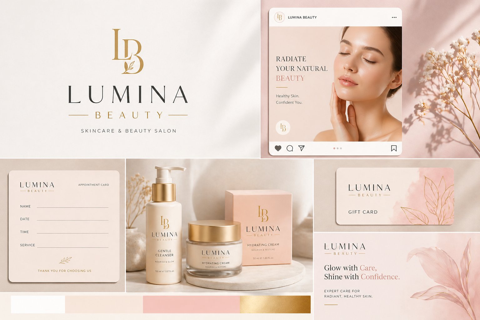 Lumina Beauty brand identity kapak görseli
